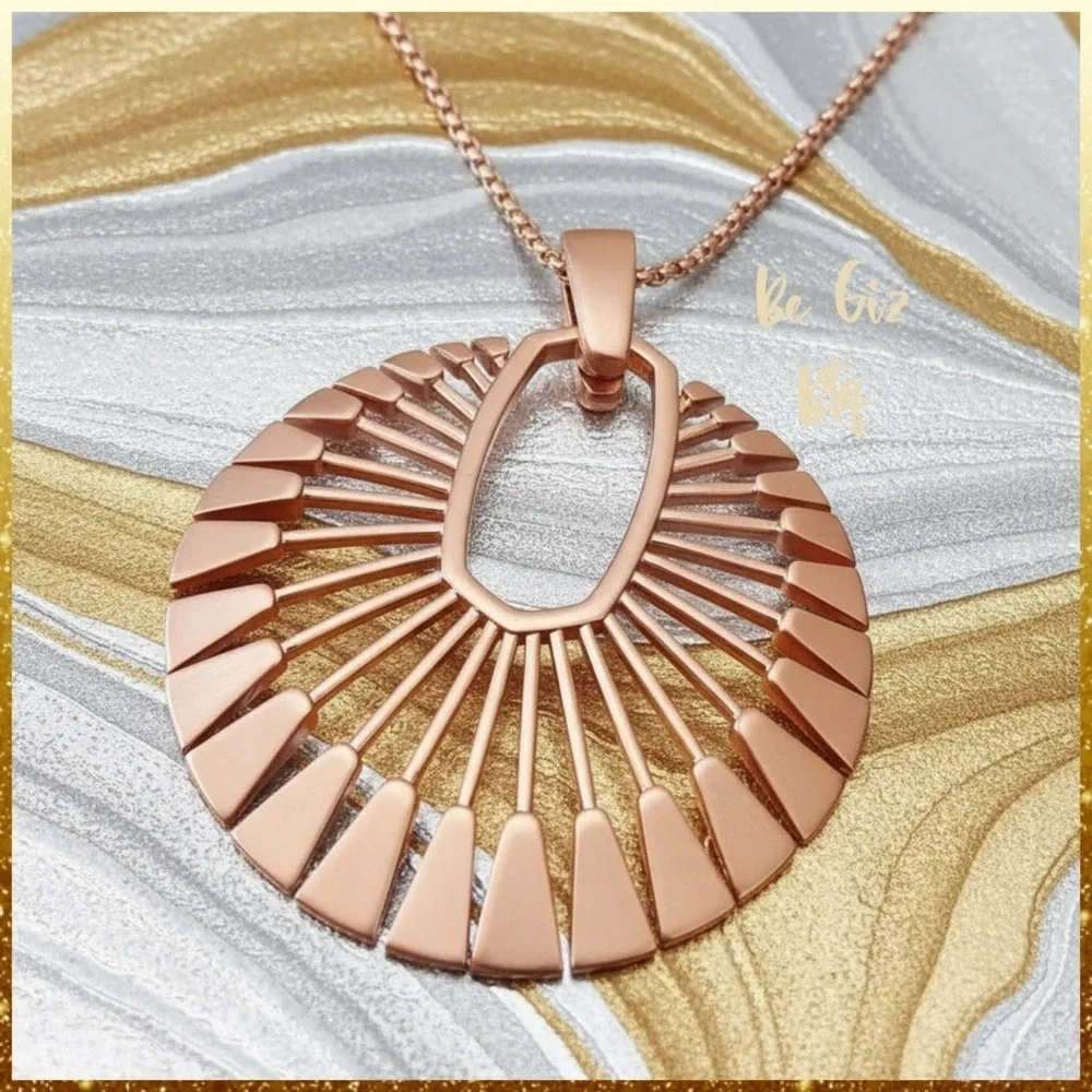 Authentic The Deanne Set Necklace and Hoop Earrings Set in Rose Gold